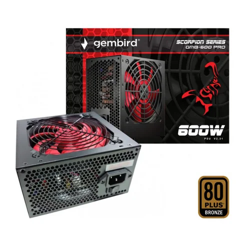 Računarsko ATX napajanje 600W Gembird GMB-600-PRO 80 PLUS Bronze