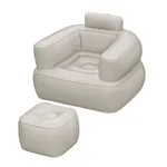 Fotelja na naduvavanje sa tabureom, bež – Bestway Comfi Cube 75137