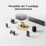 Cudy BU530 diskretni crni USB adapter koji omogućava Bluetooth 5.3 vezu na desktop i laptop računarima