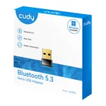 Cudy BU530 diskretni crni USB adapter koji omogućava Bluetooth 5.3 vezu na desktop i laptop računarima