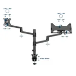 Gembird MA-DA-04 podesivi stoni nosac za monitor i laptop