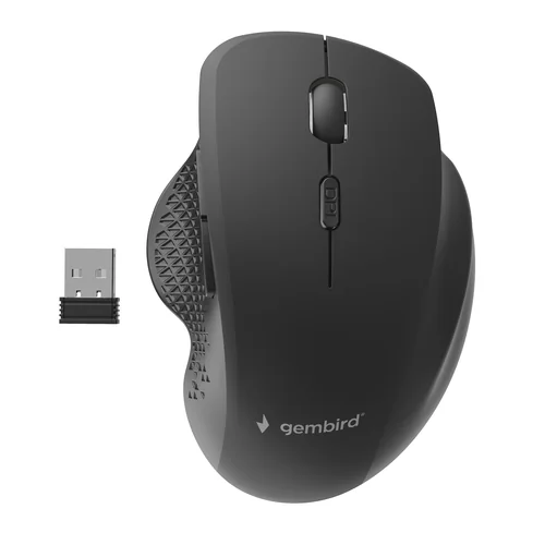 Gembird MUSW-6B-02 crni bežični optički miš sa 6 tastera i USB nano prijemnikom