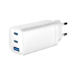 Gembird TA-UC-PDQC65-01-W brzi GaN punjač 65W sa dva USB-C i jednim USB-A portom