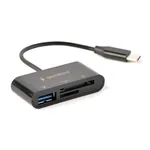 Gembird UHB-CR3-02 USB-C čitač SD i microSD kartica sa dodatnim USB portom