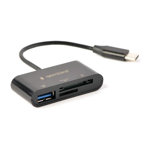 Gembird UHB-CR3-02 USB-C čitač SD i microSD kartica sa dodatnim USB portom