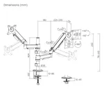 Stoni držač sa podešavanjem za 2 monitora 17-32 inča Gembird MA-DA2P-02