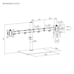 Postolje za dva monitora Gembird MS-D2ST-01 sa staklenom bazom