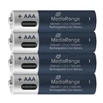 MediaRange MRBAT160 litijumske baterije sa USB-C punjenjem 1.5V AAA 500mAh  4 komada