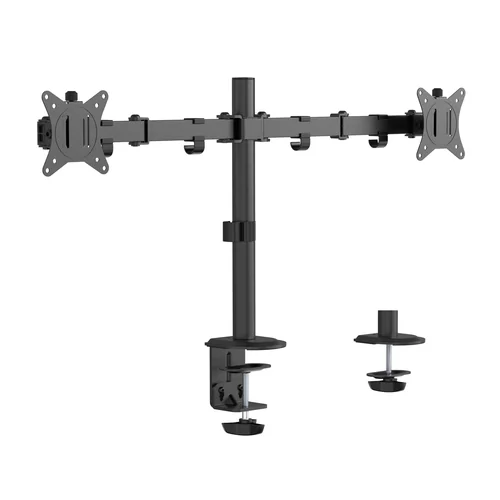 Gembird MA-D2-01 stoni nosač za dva monitora sa podesivim rukama u crnoj boji