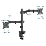 Gembird MA-D2-03 podesivi stoni držač za dva ekrana