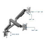 Gembird MA-DA2-05 stoni držač za 2 monitora sa gasnim oprugama