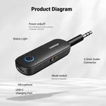 UGREEN CM403 Bluetooth audio predajnik i prijemnik sa 3,5 mm konektorom i handsfree opcijom