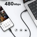 Ugreen US286 50997 - crni USB Type-C kabl za brzo punjenje i prenos podataka za laptop ili telefon