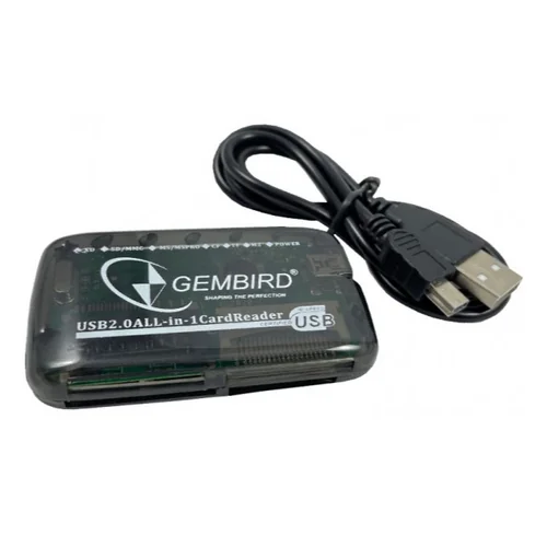 Gembird FD2-ALLIN1-BLK kompaktni univerzalni čitač memorijskih kartica sa više slotova za različite formate