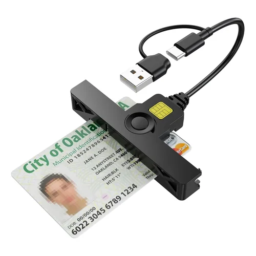 Kettz KTZ-CR230AC - USB i USB-C čitač ličnih karata, saobraćajnih i vozačkih dozvola