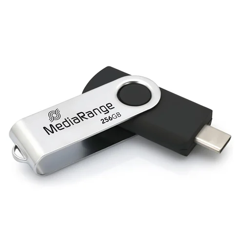 MediaRange MR1955 USB Type-C fleš memorija 256GB sa rotirajućim aluminijumskim kućištem