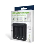 Gembird BC-USB-03 USB-C punjac za AA i AAA 1.2V punjive baterije sa 4 slota