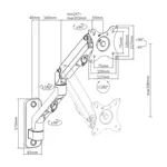 Gembird MA-WA1-02 zidna ruka za monitor sa zglobnim pomeranjem i podesivim uglom nagiba - crne boje